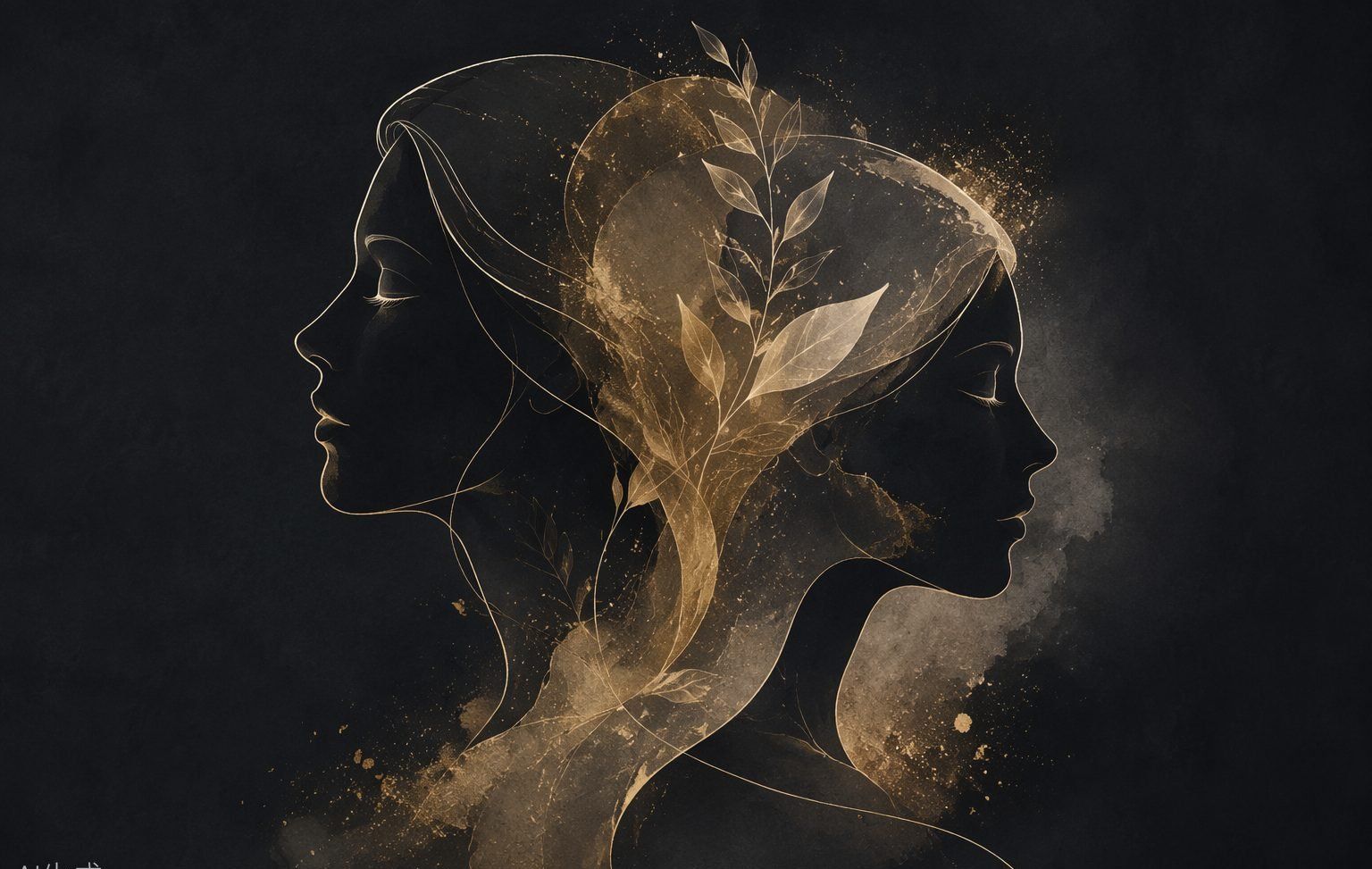 Artistic gold silhouette study of aesthetic transformation — Liliav plastic surgery brokerage results philosophy